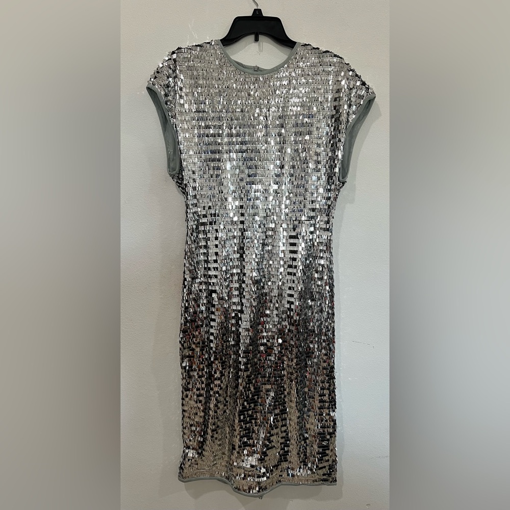 New-SHEIN Silver Sequin Midi Dress